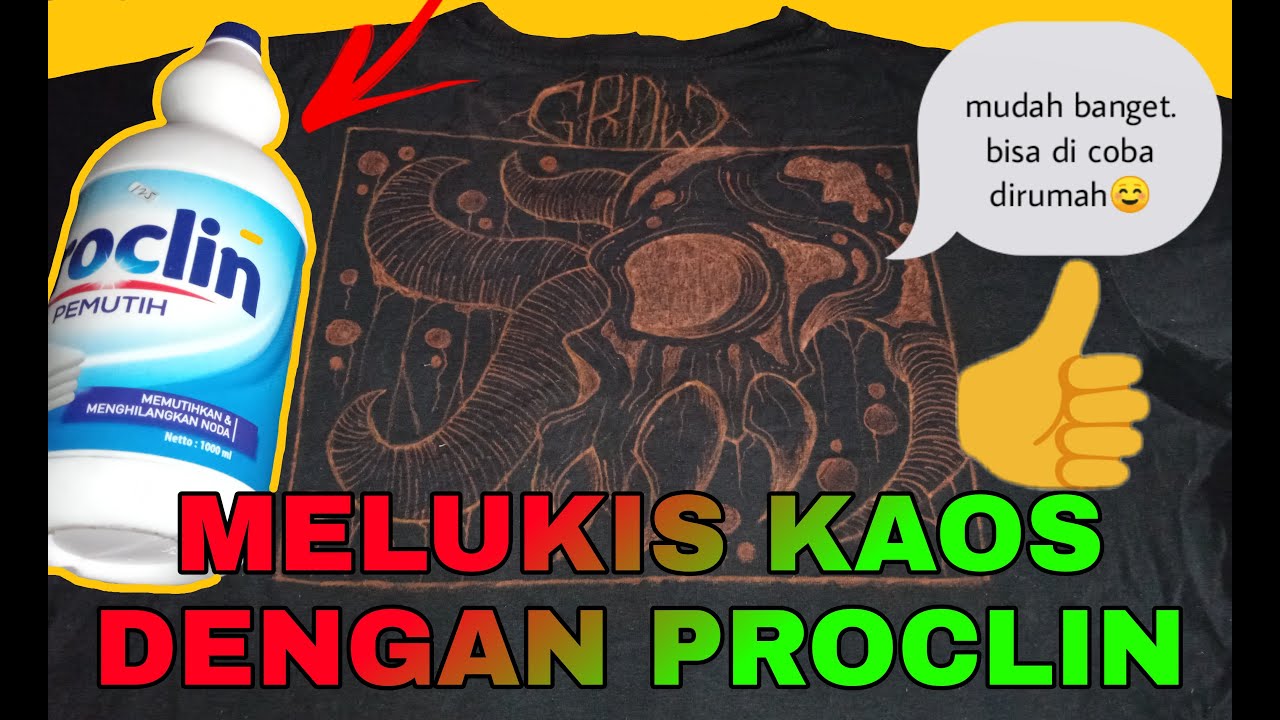 #proclin #bayclin #melukis #gambar #kaos LUKIS CABUT WARNA DI KAOS MENGGUNAKAN CAIRAN PROCLIN