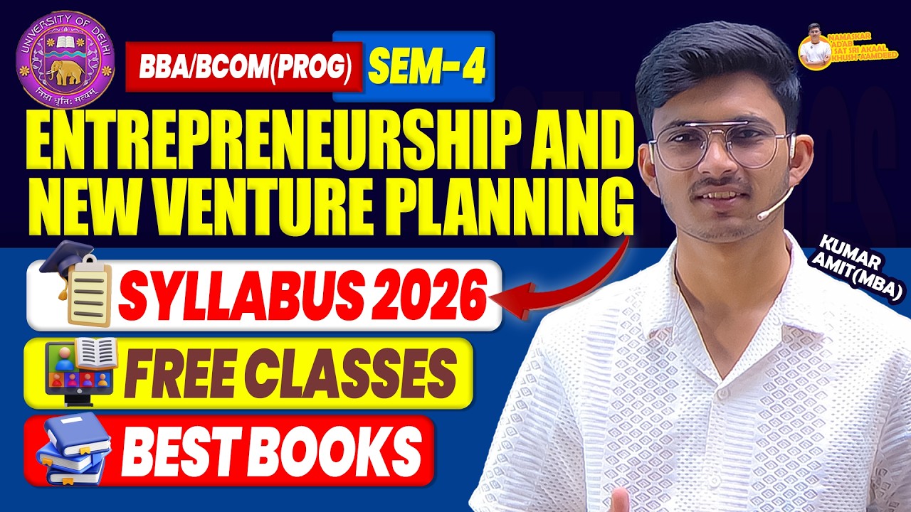 Entrepreneurship & New Venture Planning syllabus 2026 | B.Com Prog Sem 4 | Regular/SOL/NCWEB