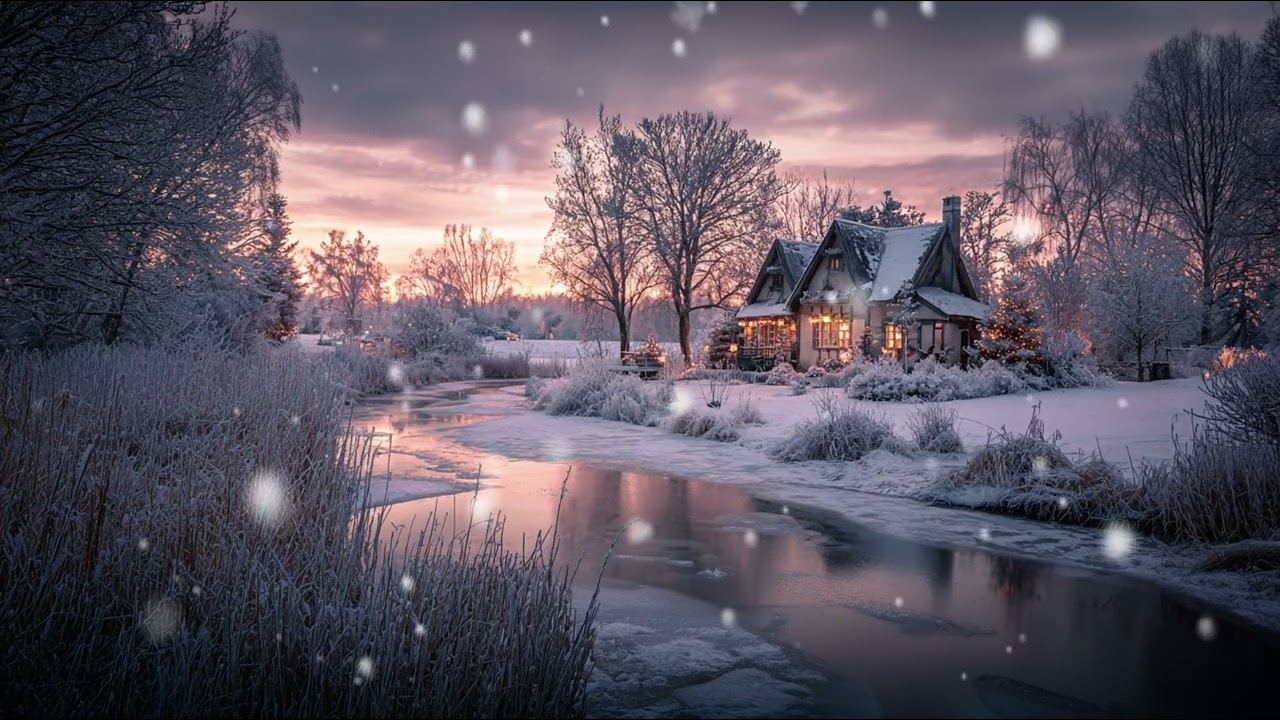 Cottage Across the Frozen River ❄️ | Cozy Guitar & Piano Winter Ambience