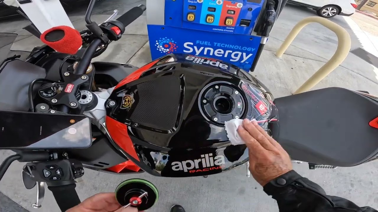 Using the new TWM Gas Cap on my Aprilia Why it's easier   HD 1080p