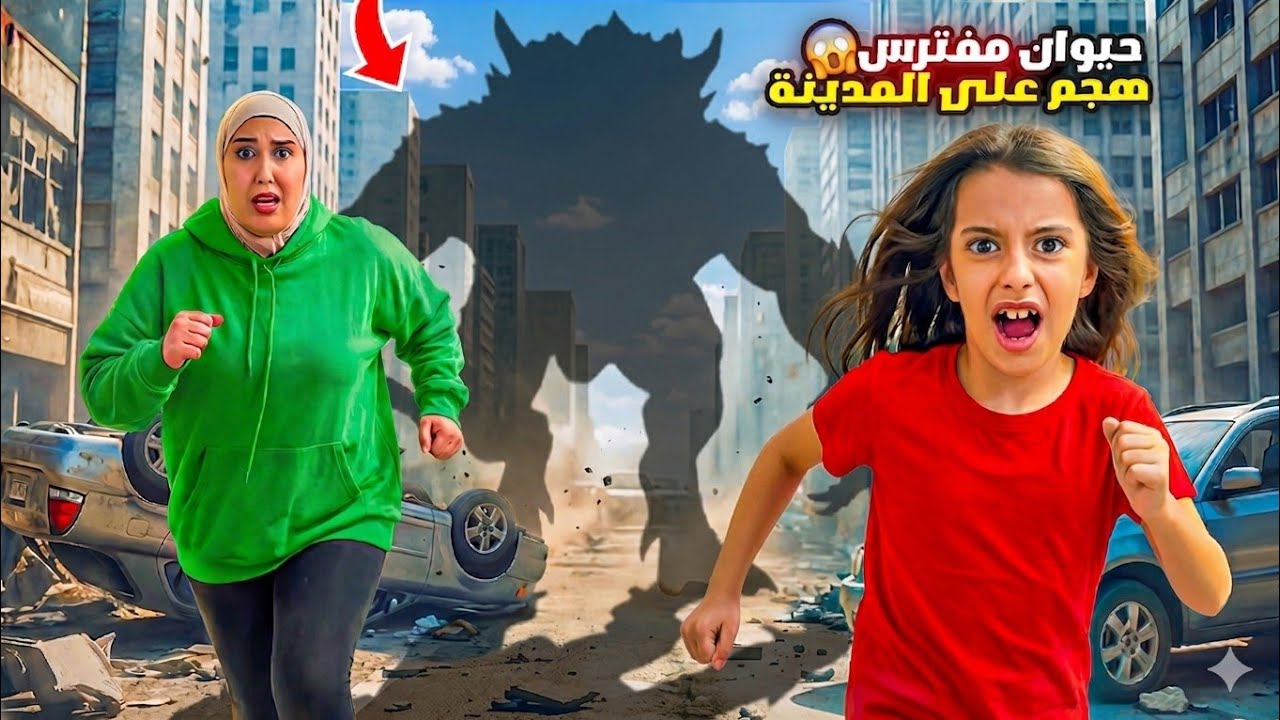 حيوان مفترس هجم على مدينتنا😱مريم وسرى والبنات صاروا يبكوا اجانا انذار 🚨!! علي سرى