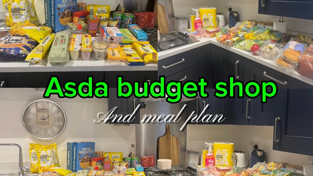Asda low budget food shop and meal plan| weekly food haul UK| meal plan