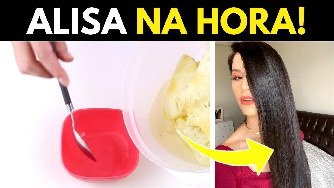 MELHOR HIDRATAÇÃO CASEIRA para ALISAR o cabelo NATURALMENTE, SEM QUÍMICA (DESMAIA CABELO NA HORA)