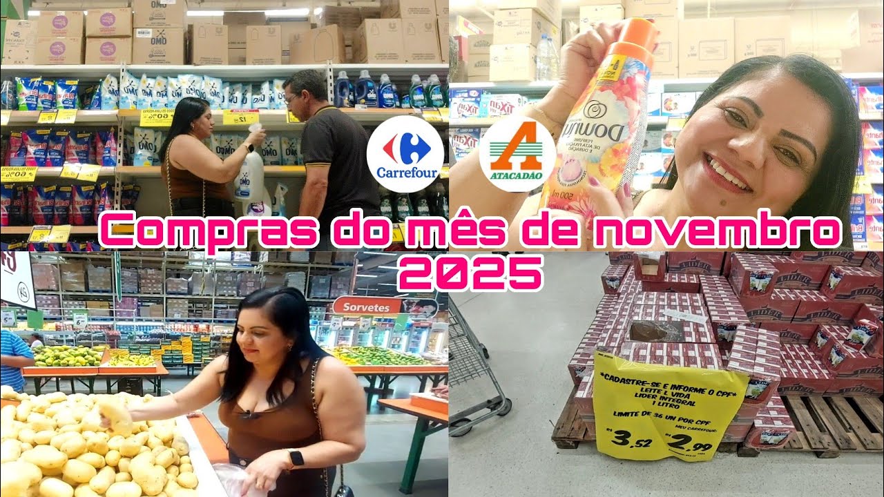 COMPRAS DO MÊS DE NOVEMBRO  NO  CARREFOUR E ATACADÃO EM JUNDIAÍ SP/MOSTREI VALORES E PROMOÇÕES 