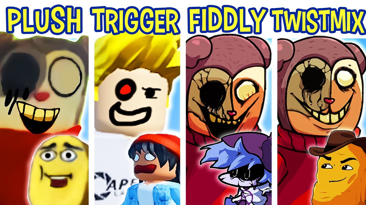 FNF TRIGGERFINGER VS TWIDDLYFIDDLY VS TWISTEMIX VS PLUSH | Friday Night Funkin'