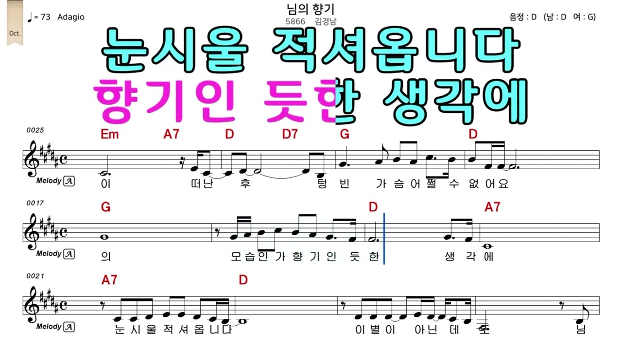 님의향기 김경남 악보와노래