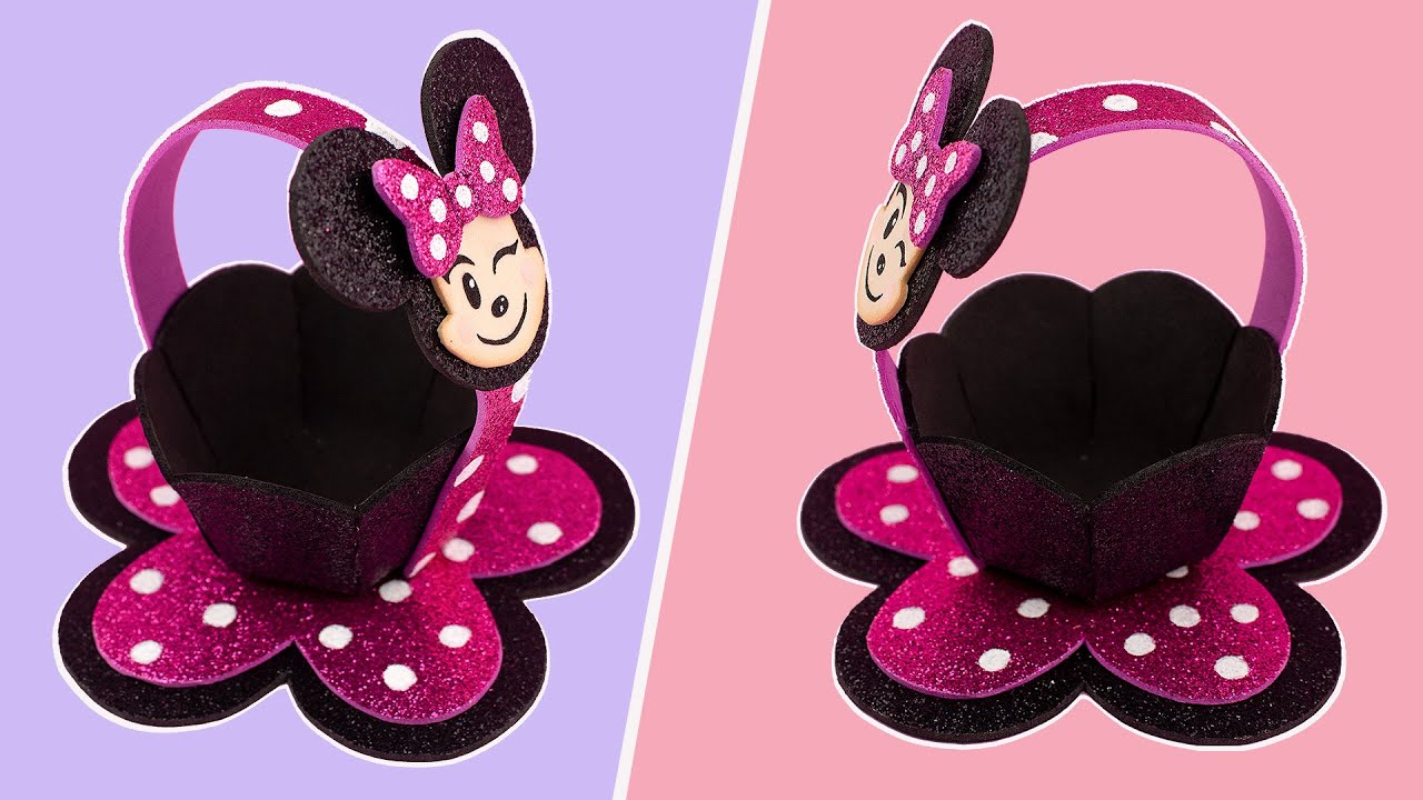 Como fazer Lembrancinha Minnie🎀 Ideia fácil com EVA para vender | Festa temática Mickey Mouse