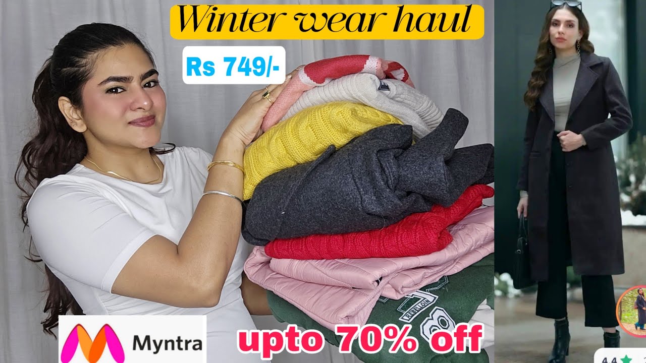 Скидка 70% на зимнюю одежду MYNTRA от 749 рупий | Свитеры, пальто, куртки-бомберы и многое другое...