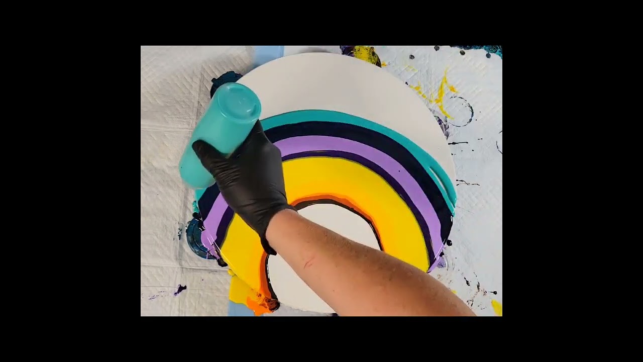 #18- Fluid Art Sunflower Blowout Tutorial #fluidart #sunflower #blowout #colorful
