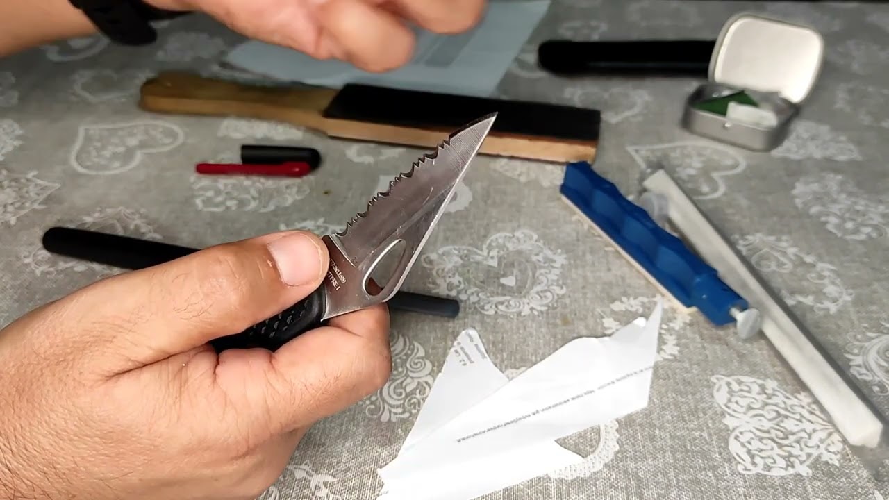 Afilado de filos perlados , serrados y dentados, fácil rápido y eficazmente.