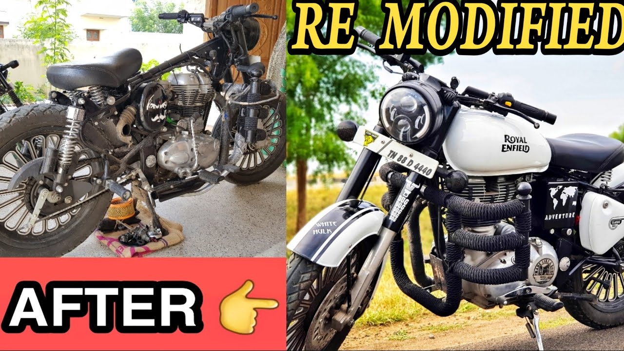 Royal Enfield White Painting & Stickering & Modified Accessories | WhiteHulk |