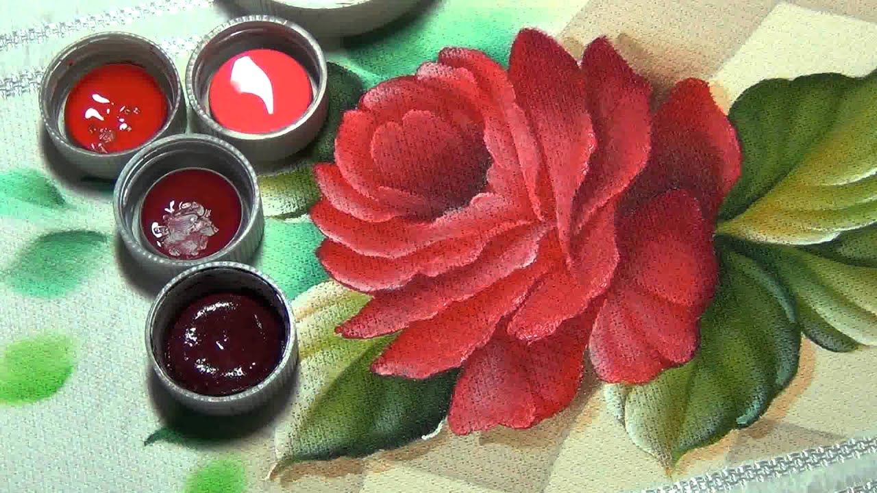 Marcos Rodrigues   Pintura de rosa em tecido Parte 4