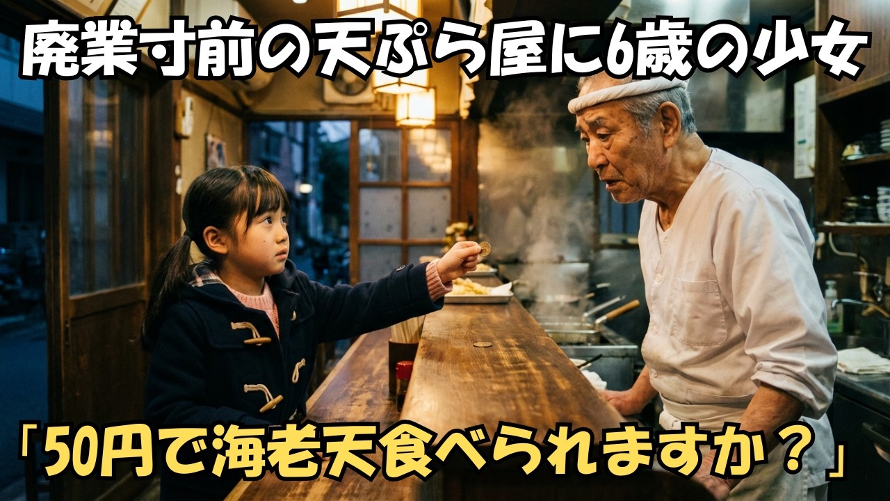 廃業寸前の天ぷら屋に「50円しかありません」と海老天を頼んだ6歳の少女…大将の決断から3週間後、店の前に黒塗りの車が現れた