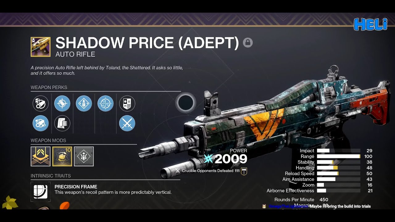 Hunting For A God Roll Shadow Price (Heli Destiny 2 Stream 08 November 2024)