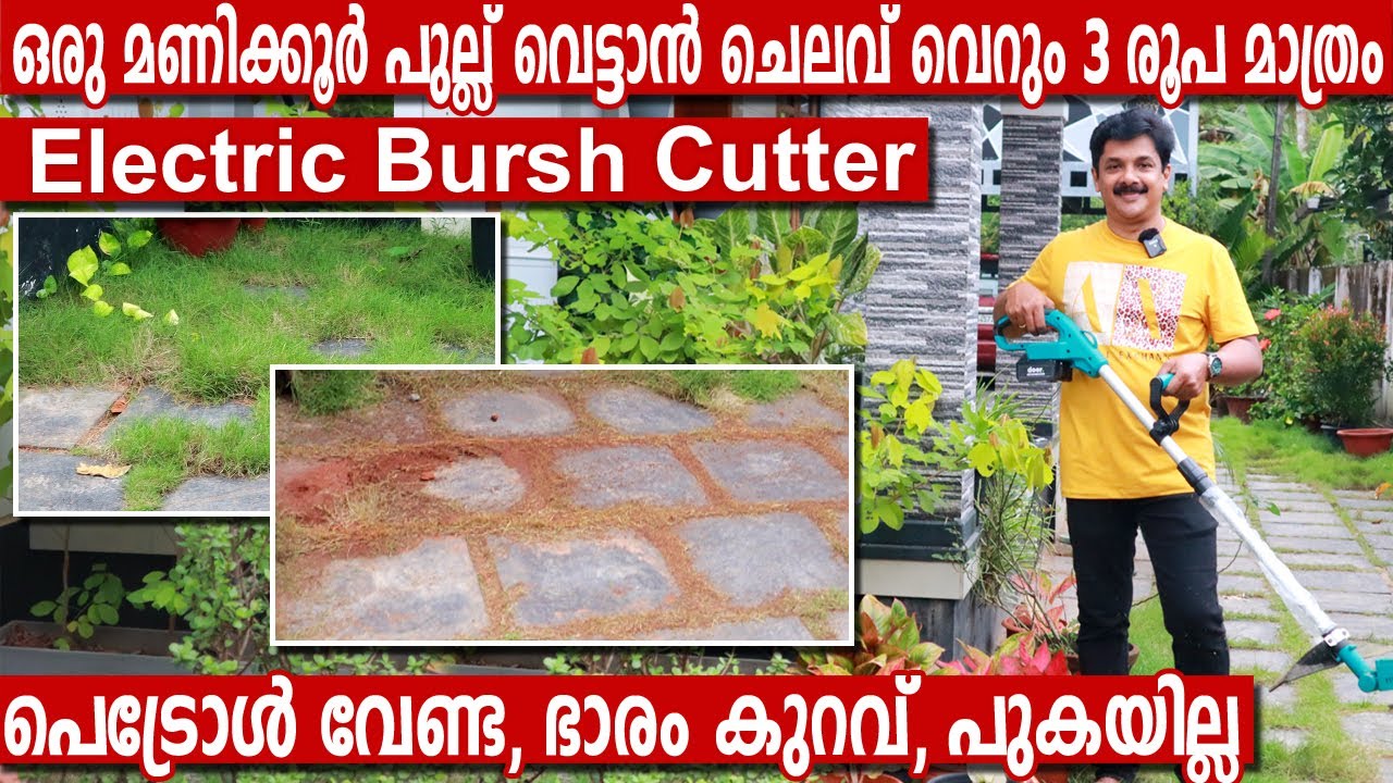 വീട്ടിലെ പുല്ല് ഈസിയായി വെട്ടാം, ഒരു മണിക്കൂർ പുല്ല് വെട്ടാൻ 3 /- രൂപ മാത്രം | Electric Bursh cutter