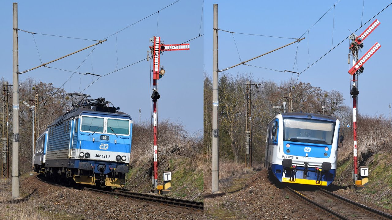 Vlaky Heřmaničky (vjezd od Tábora) - 25.3.2022 [Poslední dny provozu] / Trains in Heřmaničky