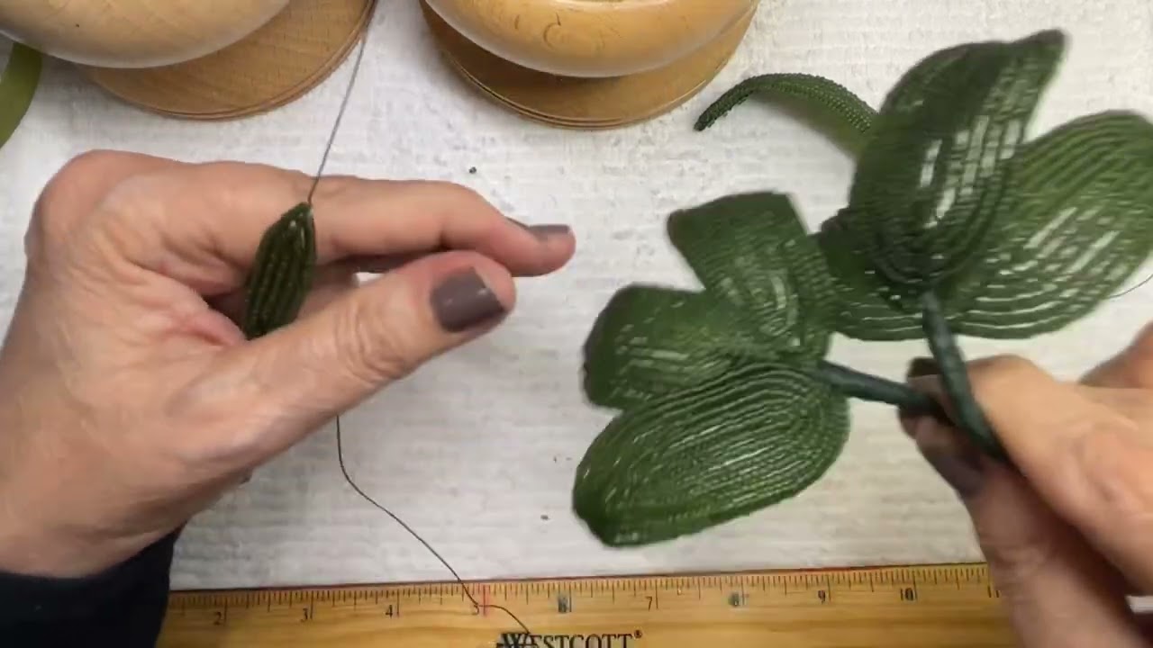 French Beaded Peony - Part 6B - Leaves Pt 2
