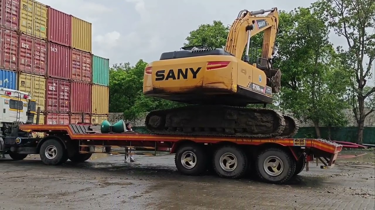 Sany 260 New Loading #Fast #loading #Excavator #Trailer