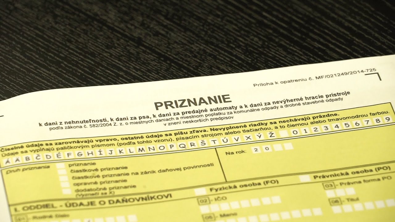 Rady ako správne vyplniť priznanie k dani z nehnuteľnosti.