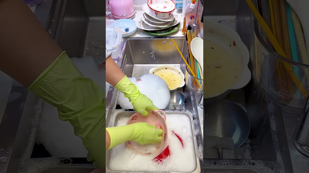 Deep Relaxing Dish Wash ASMR | Extremely Satisfying Cleaning Sounds | Calm Kitchen Routine