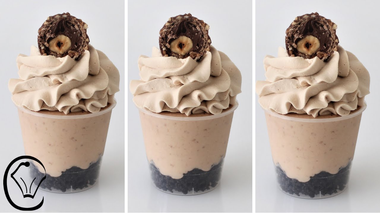 Ferrero Rocher Mini Mousse Десертные чашки Шоколадные взбитые сливки Топпинг без яиц, без желатина