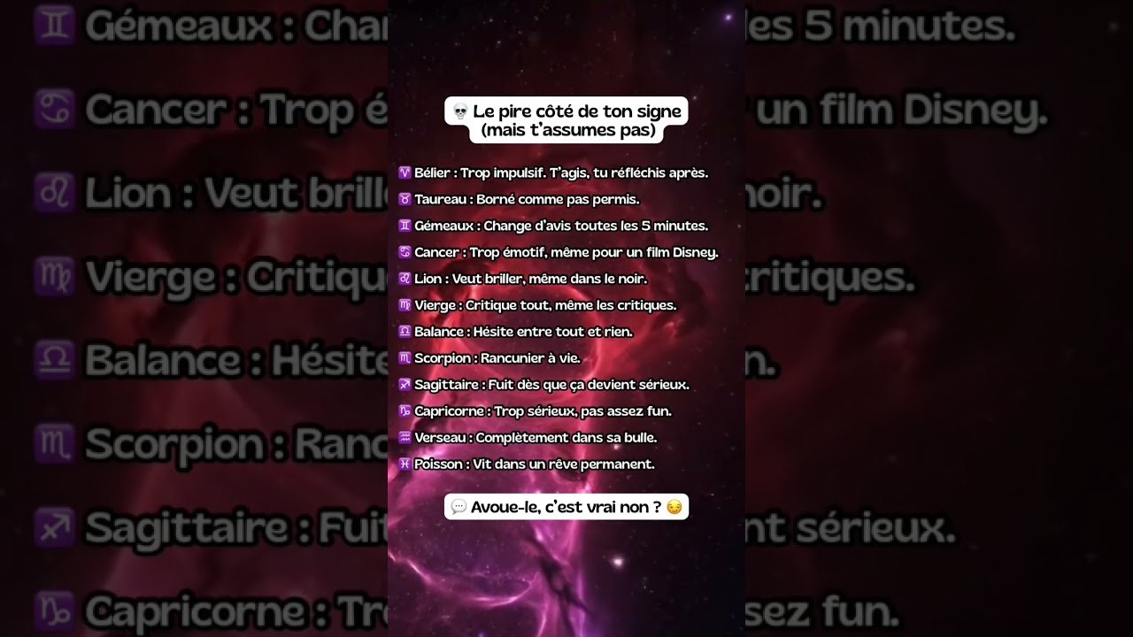 😈 Le pire c&ocirc;t&eacute; de ton signe astrologique