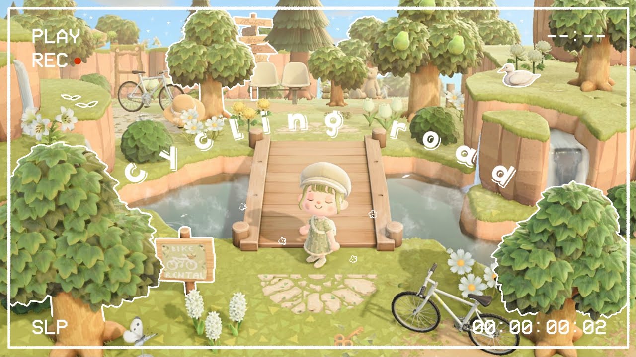 あつ森｜博物館へつづくサイクリングロード 🚲🌳｜案内所横の島クリエイト｜ACNH 👒