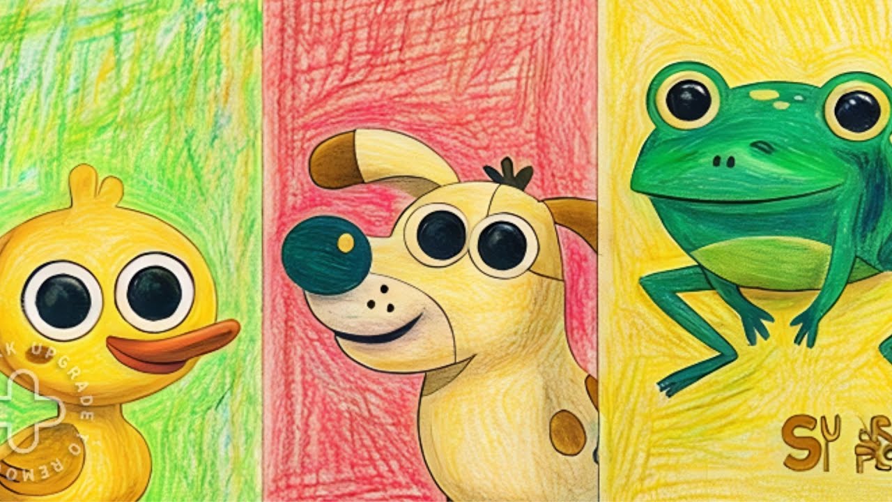 Little Duck, Little Dog, Little Frog, Little Birdie 🐥🐶🐸🐦 | Drawings and colors | Nursery Rhymes