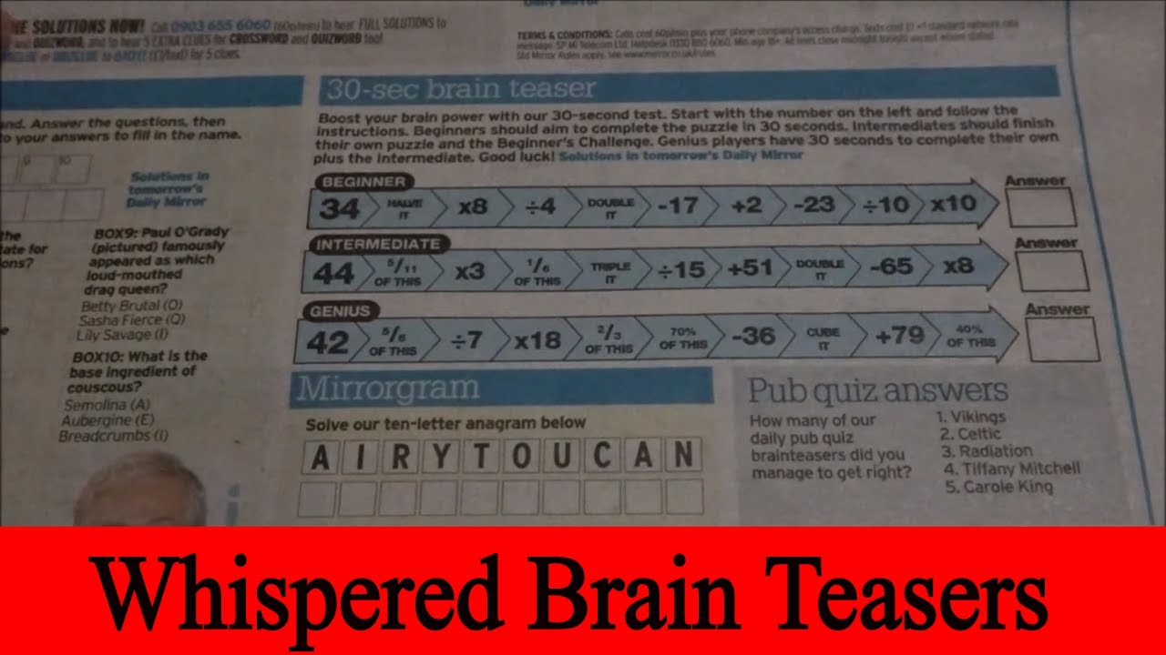 Whispered Brain Teasers