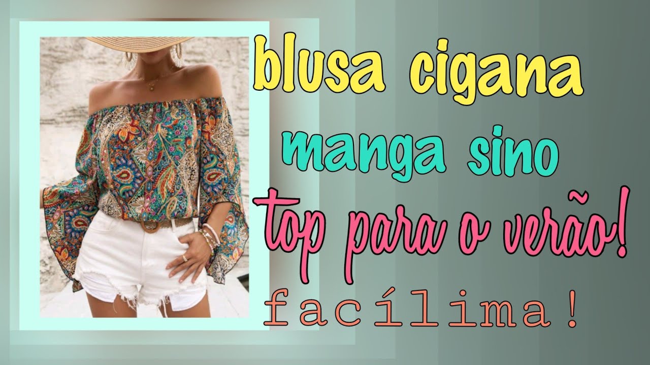 MOLDE DE BLUSA CIGANA COM MANGA SINO, MUITO RÁPIDA!!!!!!!