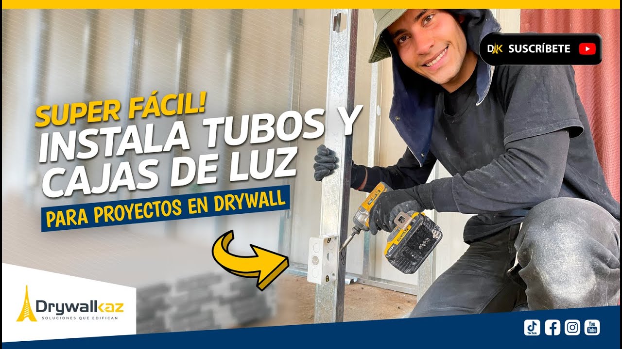 🔥⚡️COMO instalar las CAJAS y TUBOS ELECTRICOS en una casa de DRYWALL muy sencillo. TIPS DE DRYWALL