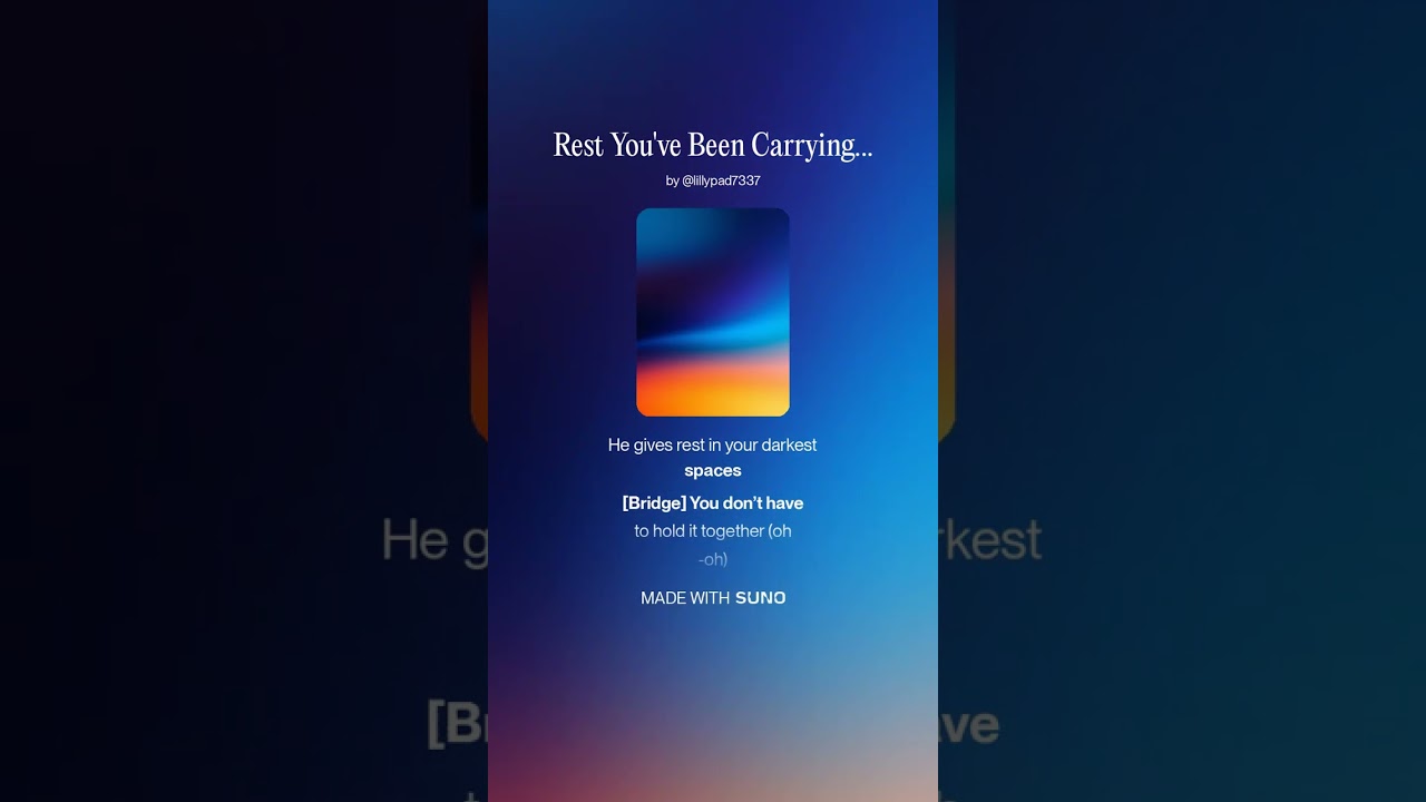 Rest You've Been Carrying This Too Long
