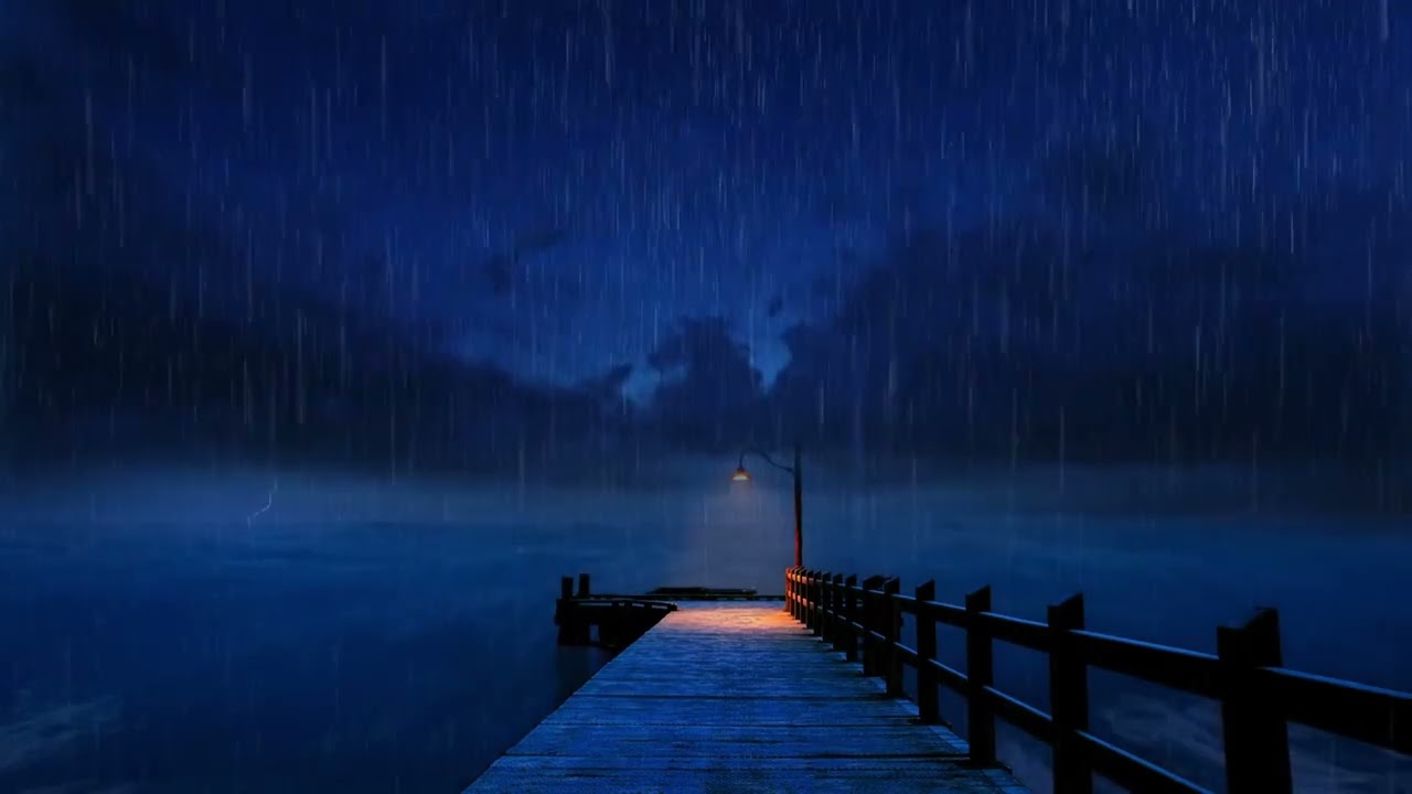 Rain On Dock with Thunder HD (6 hours)