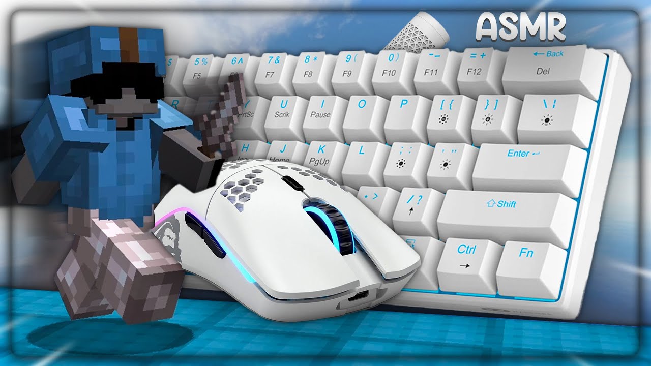 Thocky Keyboard + Mouse Sounds ASMR (Handcam) | Sweaty Hypixel Bedwars