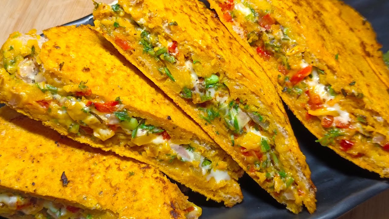 Healthy Breakfast recipe less oil | Super Tasty Bread Pudla Recipe | #breakfast #nasta