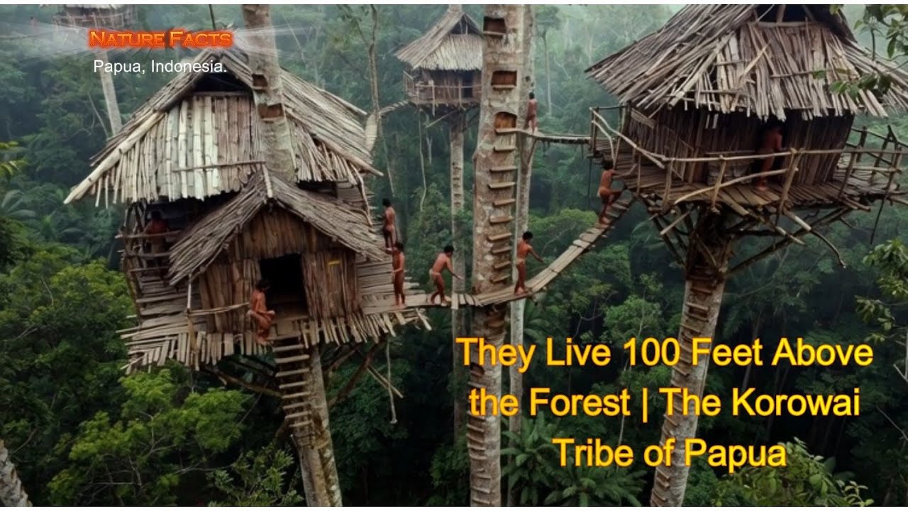 They Live 100 Feet Above the Forest | The Korowai Tribe of Papua #knowledge #facts #viral #survival