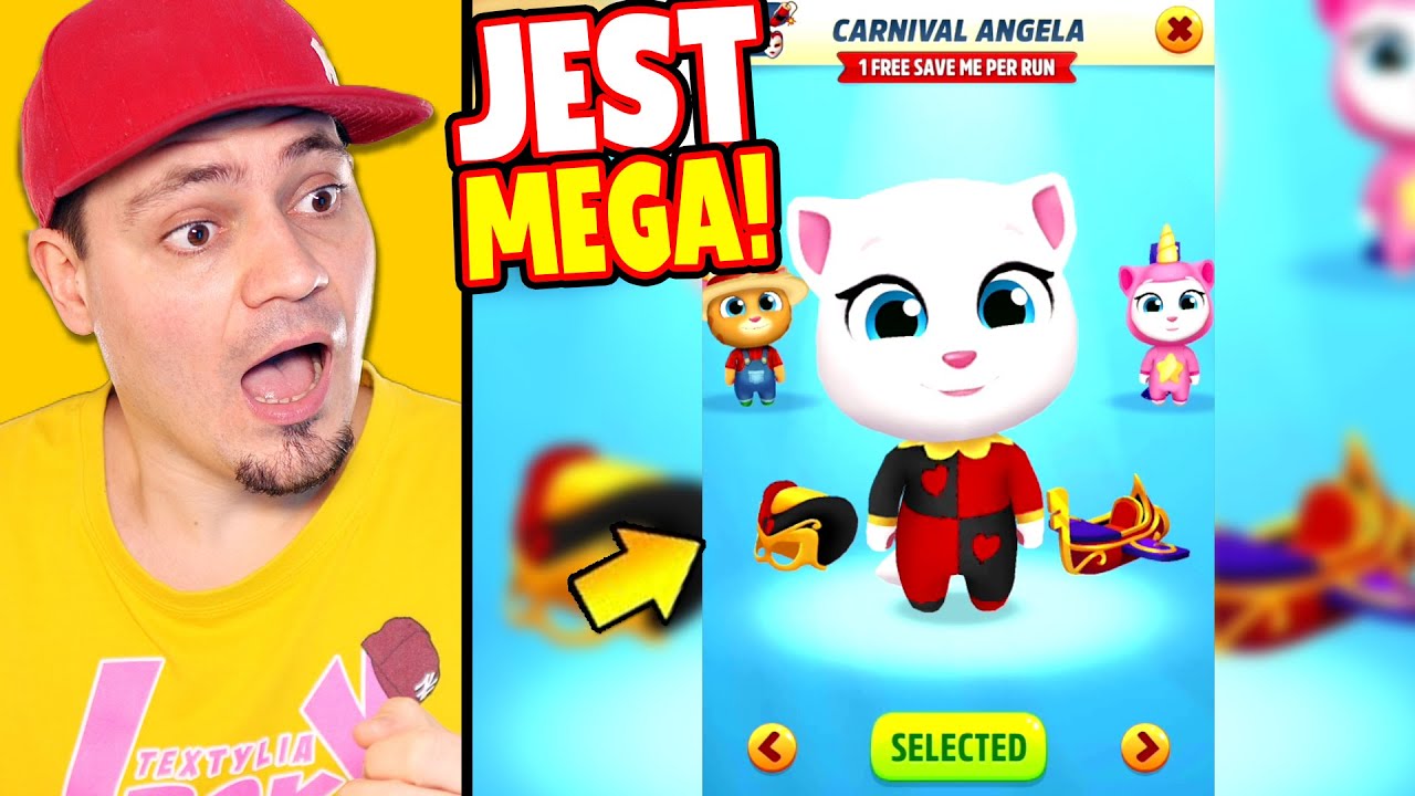 ODBLOKOWAŁEM KARNAWAŁOWĄ ANGELĘ! *jest mega op* 😱 Talking Tom Gold Run