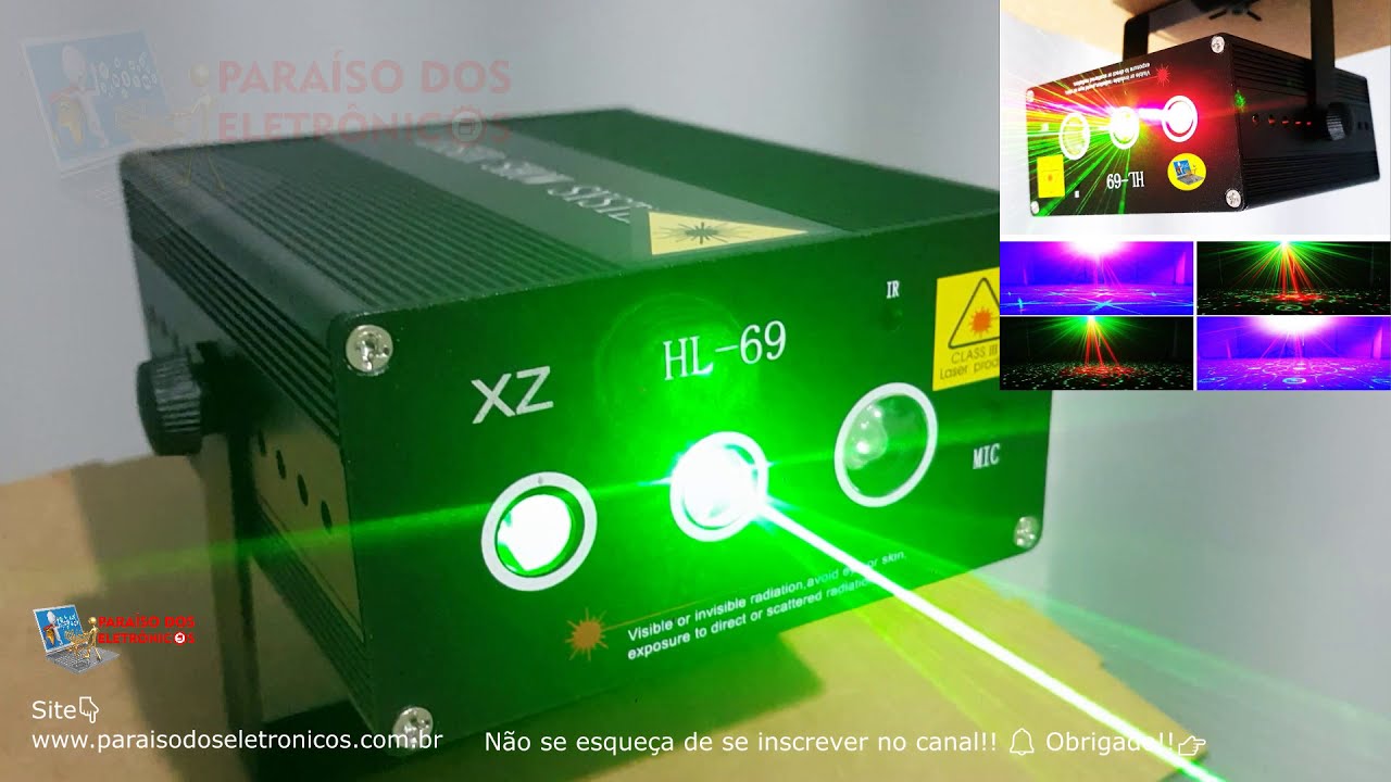 Laser Raio Canhão efeito Holográfico Jogo De Luz Led RGB Iluminação para festa dicas como usa HL-69