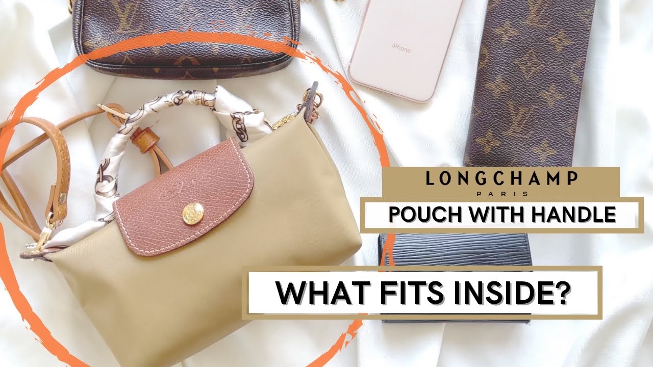 LONGCHAMP LE PLIAGE POUCH with HANDLE | What fits inside | WIMB| No talking/ASMR| Handbag/Bag Review