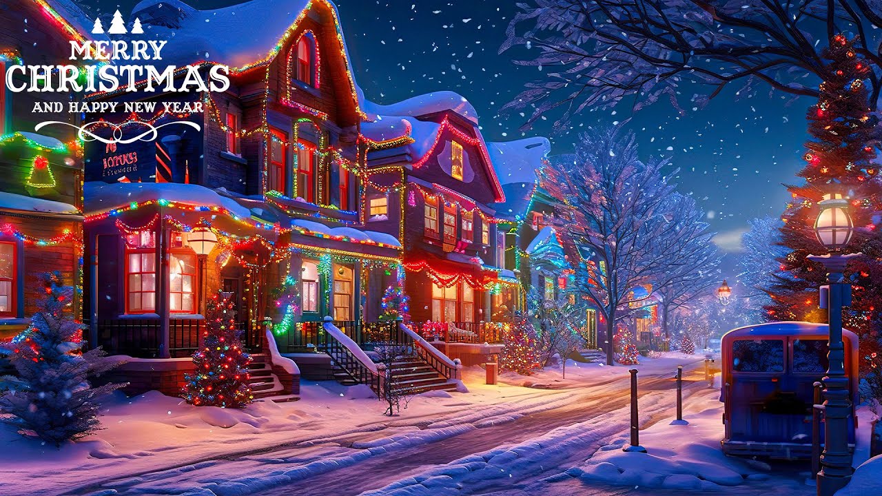 Christmas Atmosphere 8K - Scenic Christmas Relaxation Film with Top Christmas Songs of All Time