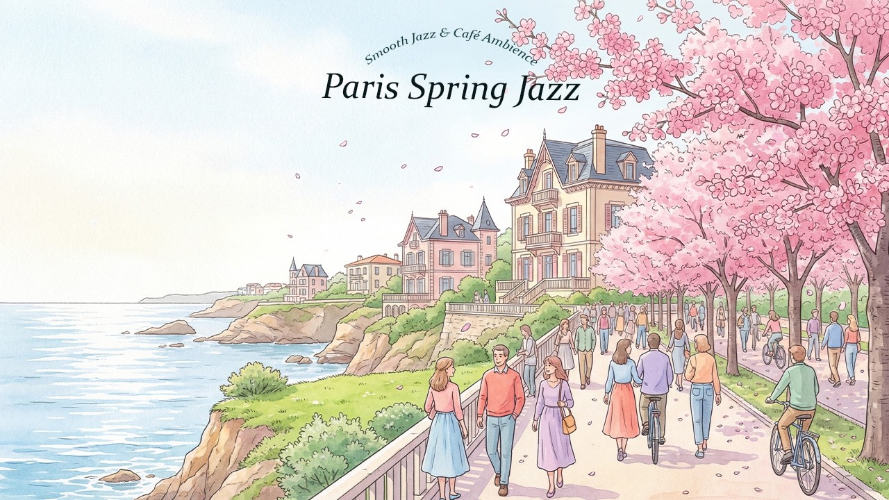 Paris Spring Jazz | Romantic Riverside Café Ambience & Relaxing Study Music