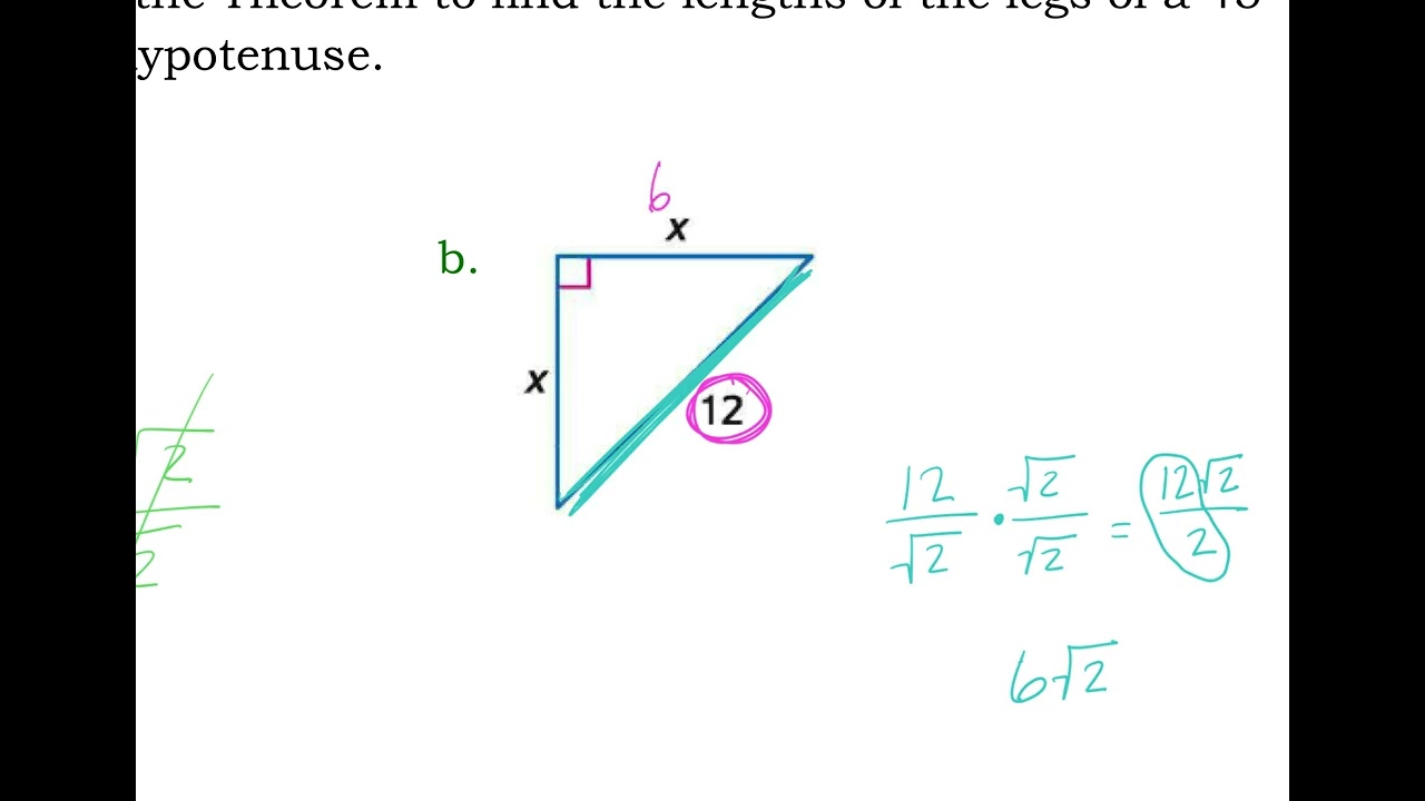 8.3a Special Right Triangles  45,45,90 NOTES VIDEO