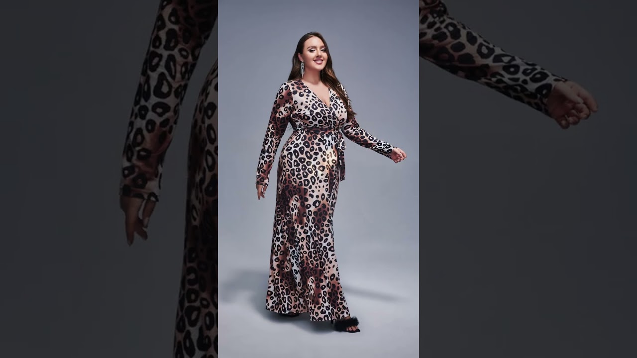 Plus Leopard Print Tie Front Wrap Dress