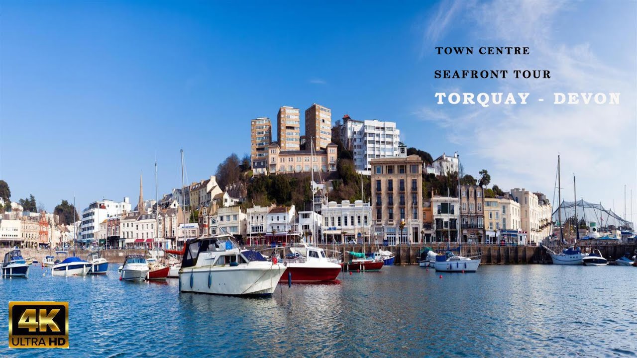 Torquay - Town Centre – Harbour- Rock Walk -Princess Gardens - 2022 4K Virtual Walk - DEVON.UK
