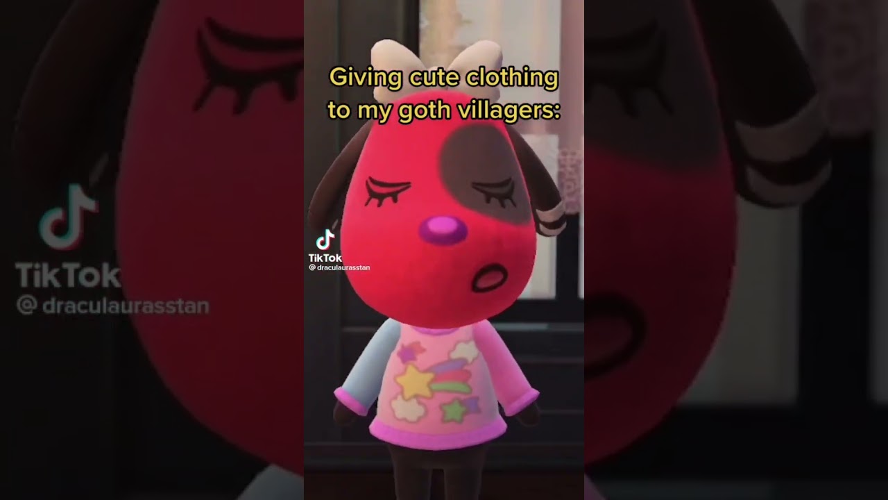 Dressing the Goth Villager in Pastel Clothes #animalcrossing #gaming #nintendo