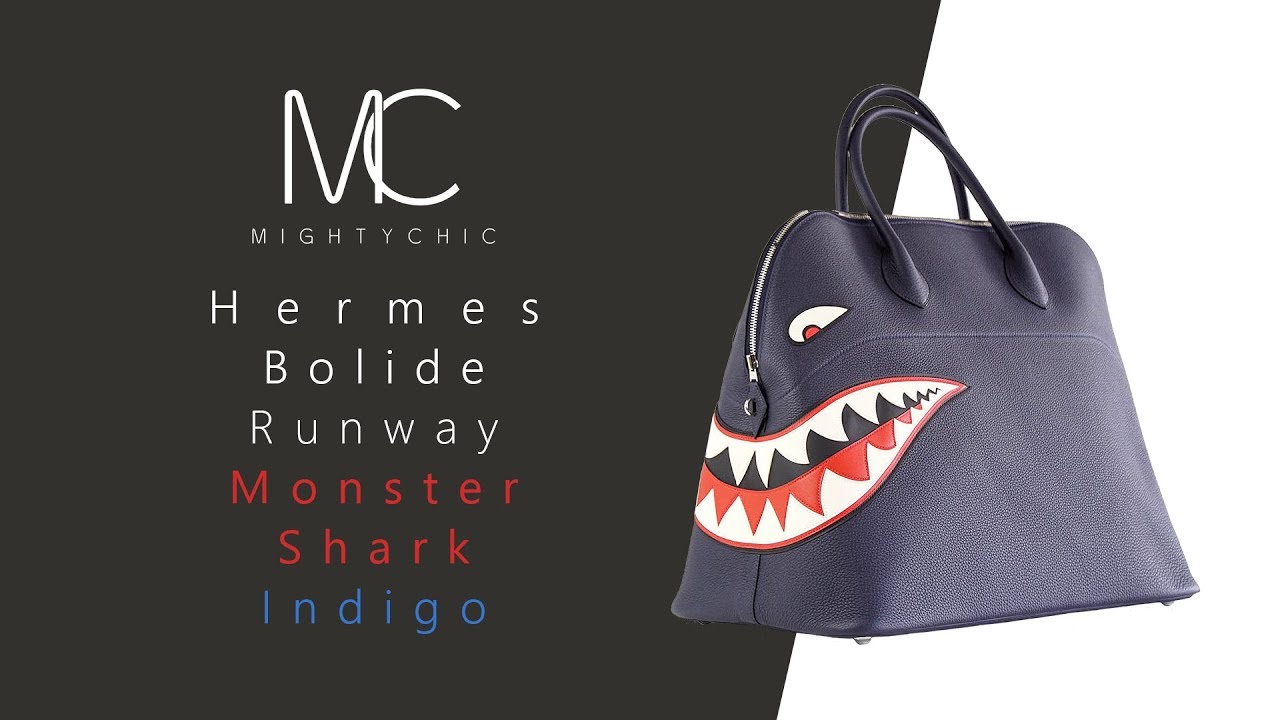 &bull; MIGHTYCHIC &bull; Hermes Bolide Runway Monster Shark Indigo