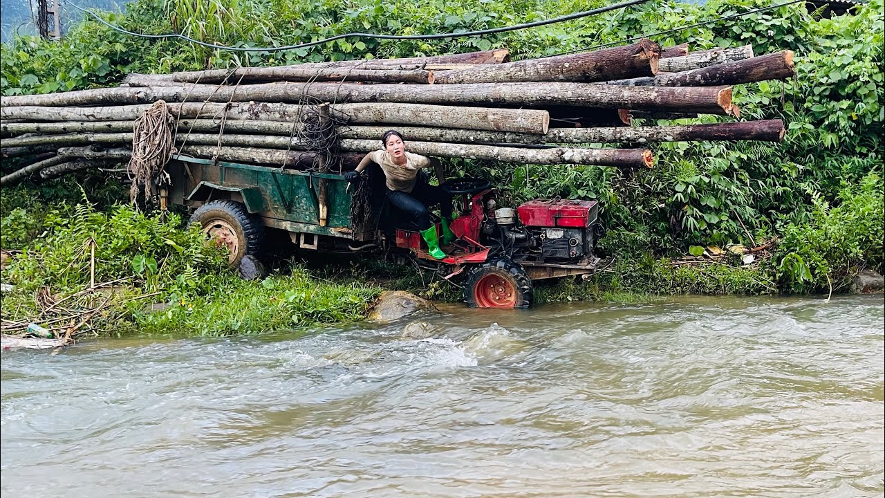 Agricultural vehicles transporting wood are terrible when overloaded.