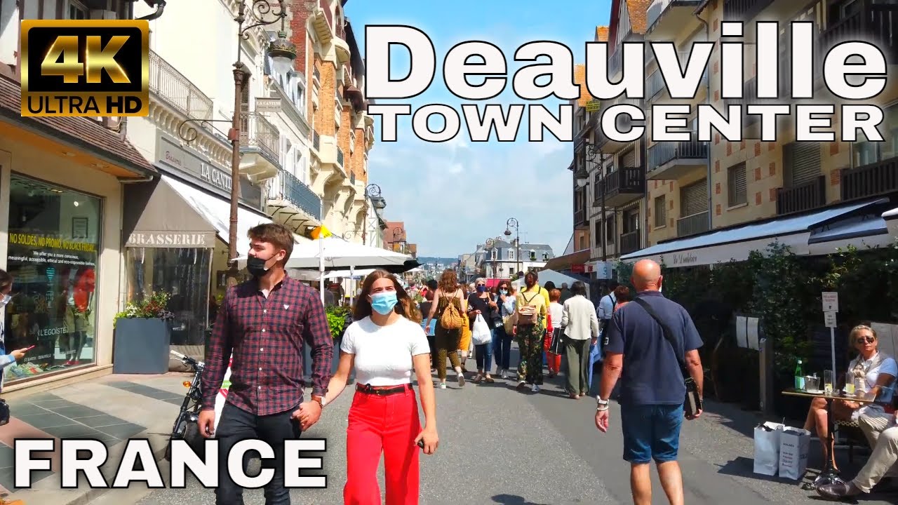 【4K】🇫🇷Walking in Deauville Town Center 2021