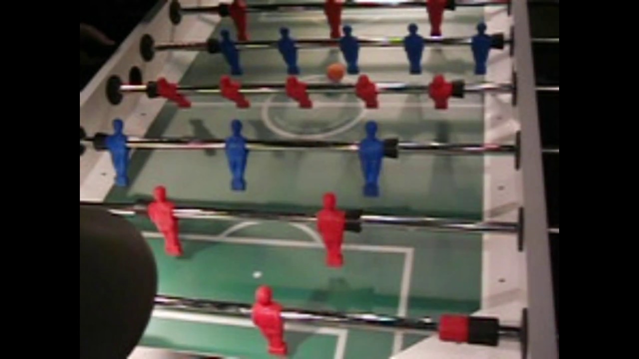 Table football in slow motion  (piłkarzyki, trambambula, table soccer, foosball)