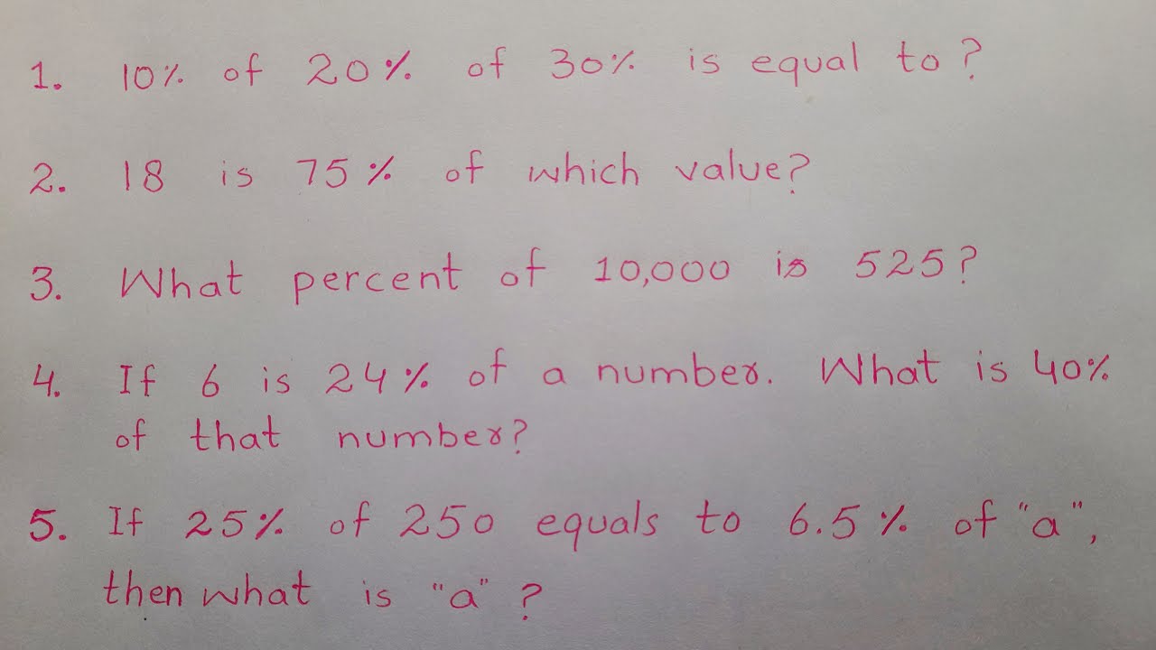 PPSC FPSC NTS Most Repeated Math Questions | Percentage Questions | Important Mcqs